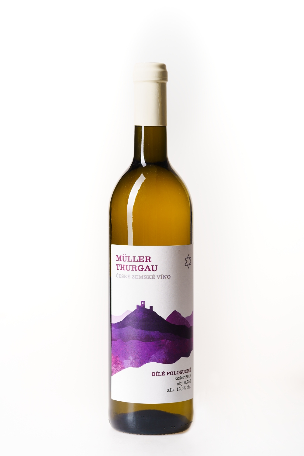 Müller Thurgau košer 2019 polosuché bílé víno 0,75 l