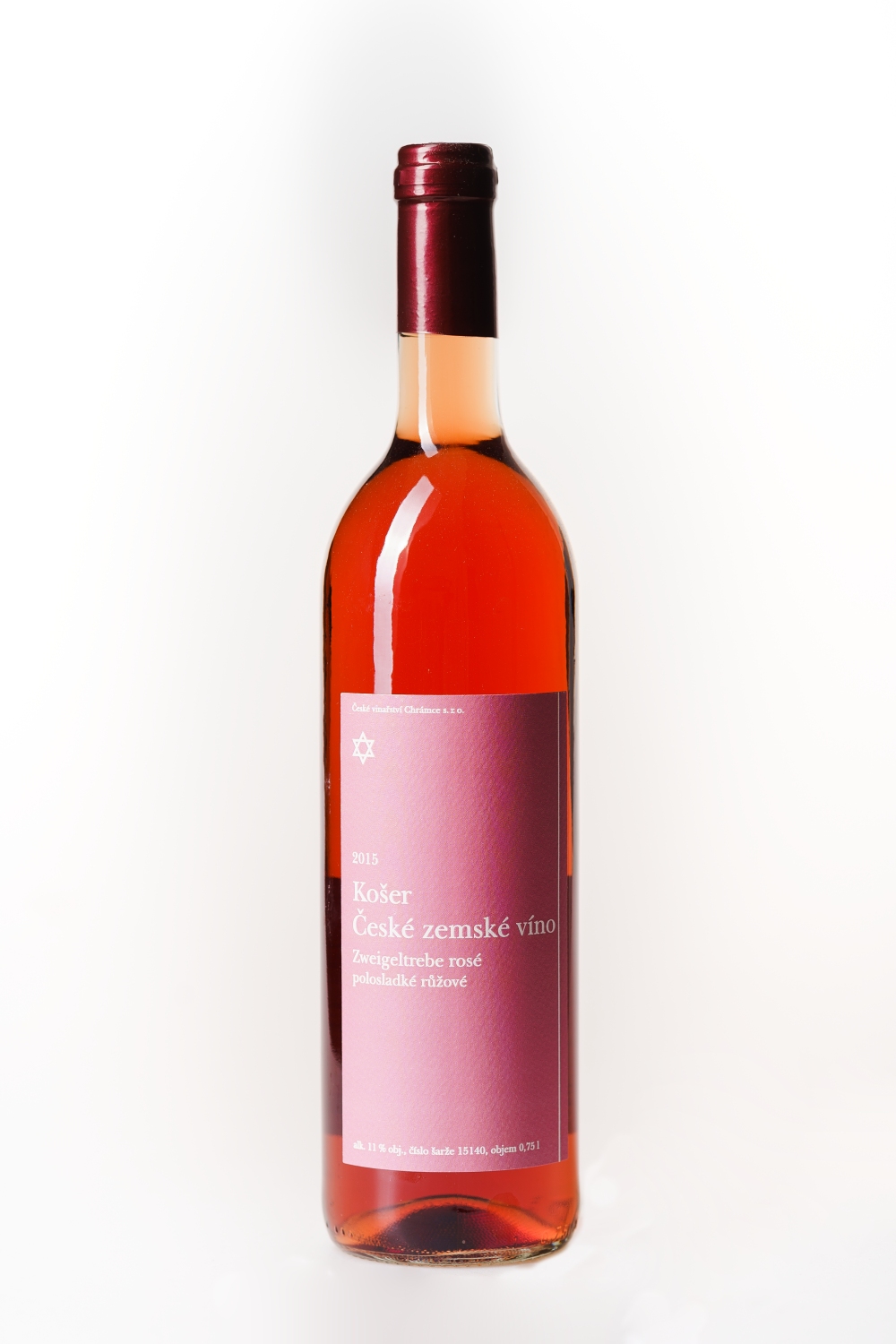 Zweigeltrebe rosé košer 2015 polosladké růžové víno 0,75l