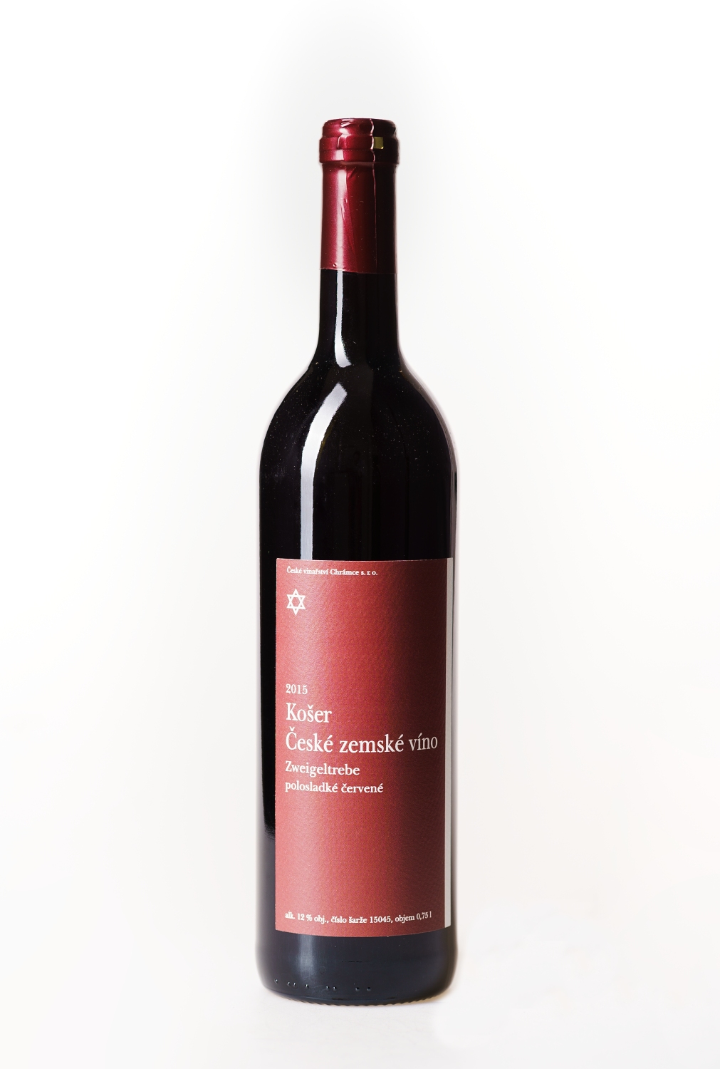Zweigeltrebe polosladké košer 2015 červené polosladké víno 0,75 l